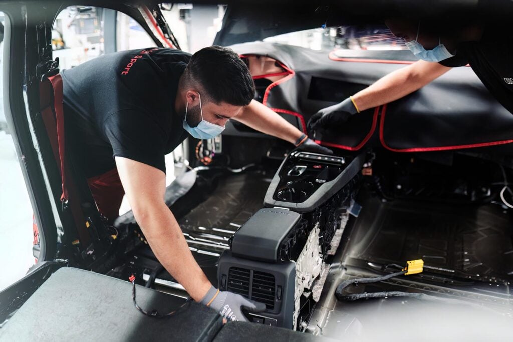 Man working on Audi assembly line