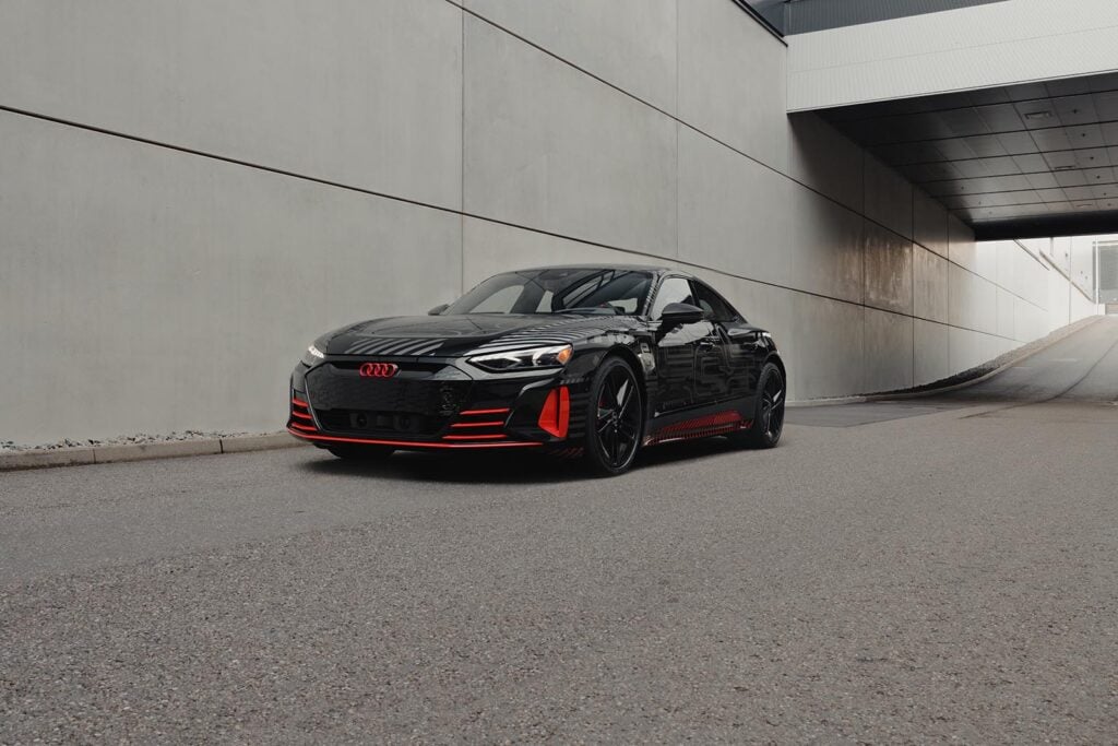 black Audi e-tron GT on road