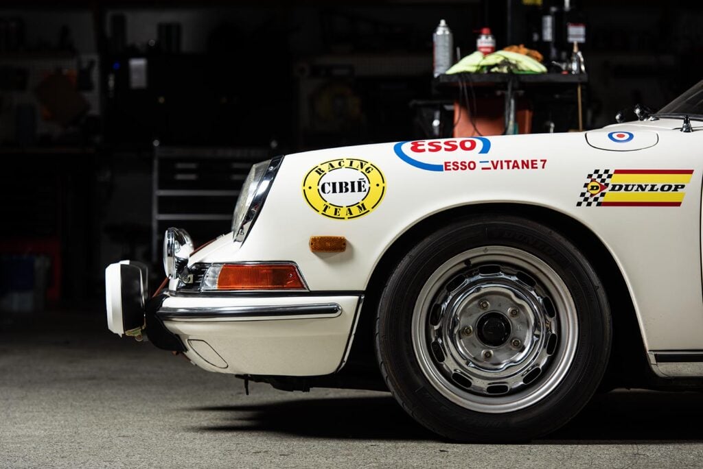 Modified white Porsche front profile