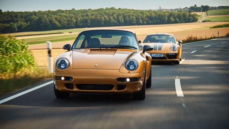 Two Porsche 993's on road