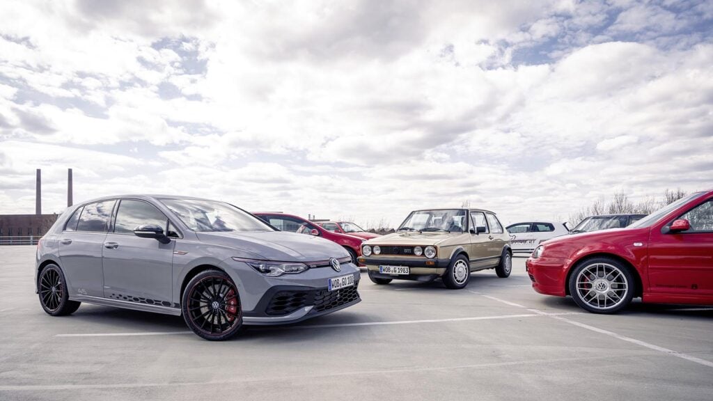 Multiple VW GTI's in a parking lot