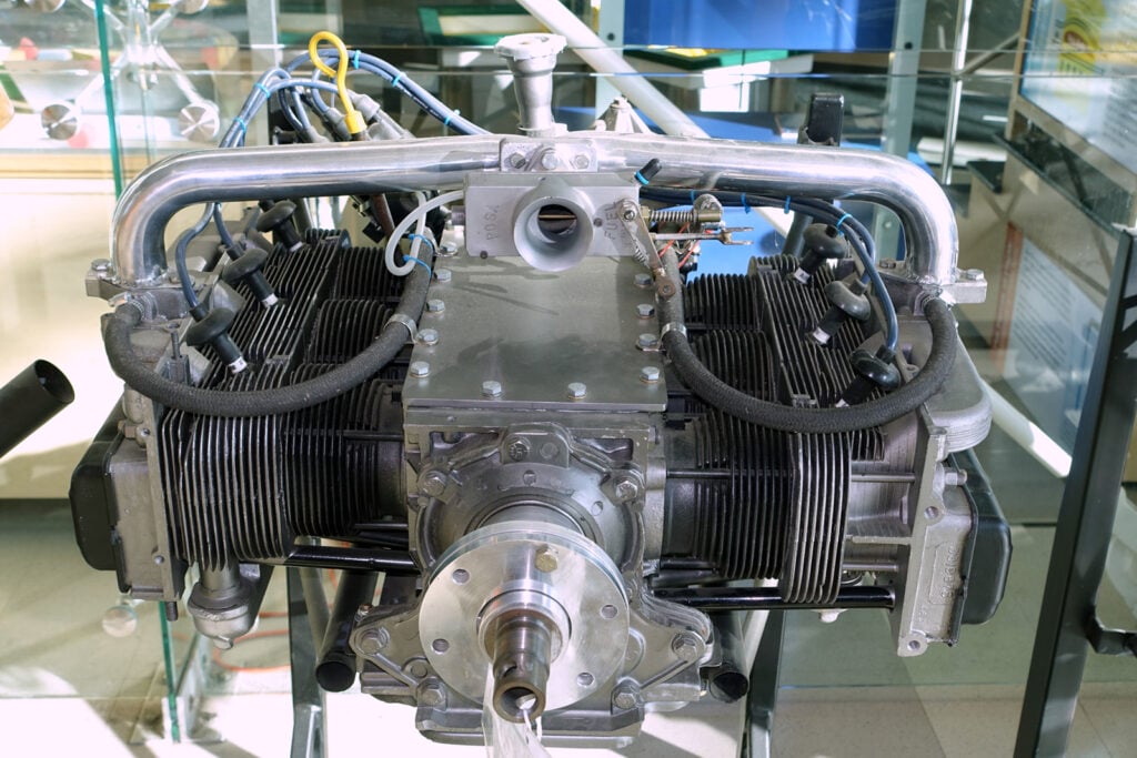 Flat six engine displayed