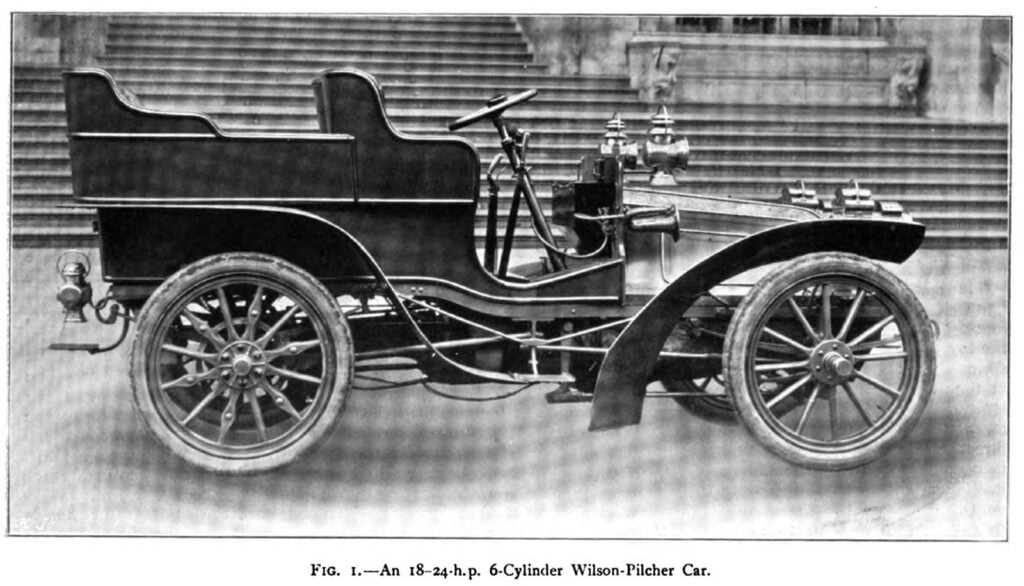 Black and white photo of car flat six engine