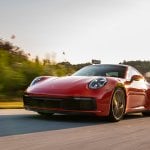 red Porsche 911 on track