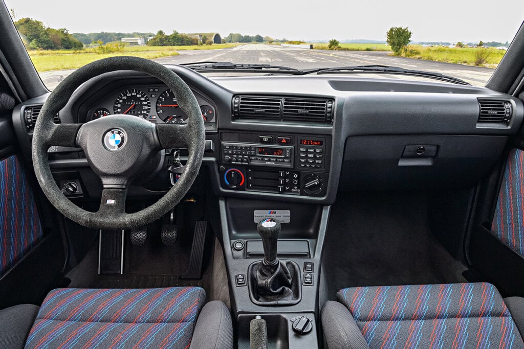 interior closeup of BMW E30 M3 