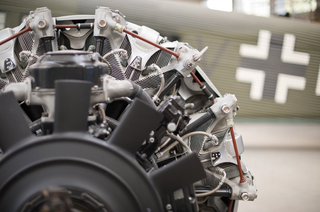 detailed closeup of BMW engine