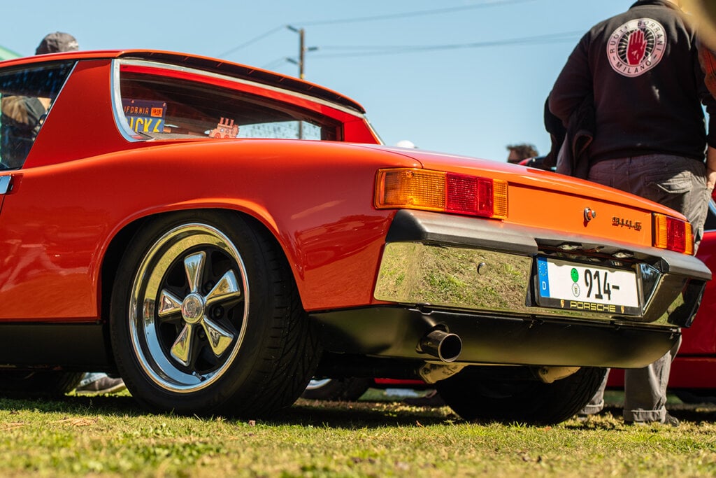 Orange Porsche with Fuchs rims