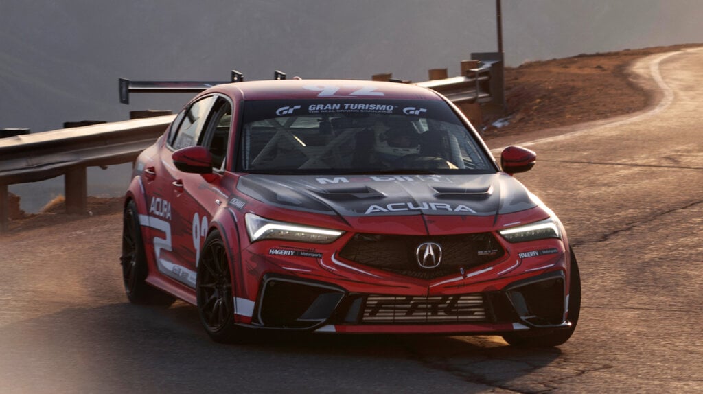 Chiaki's Journey wrapped 2024 Acura Integra Type S Pikes Peak race car driven by Loni Unser