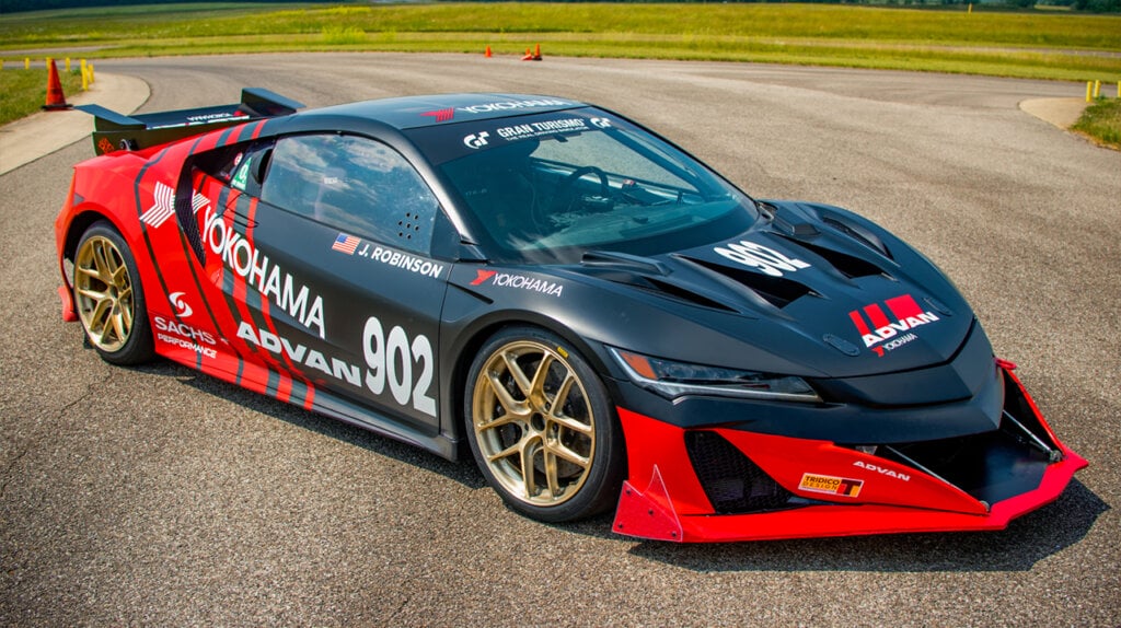 Black and Red 2022 NSX Type S Active Aero Study Pikes Peak race car driven by James Robinson 

