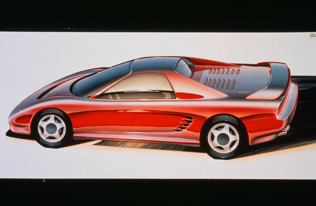 artist sketch of the acura nsx 