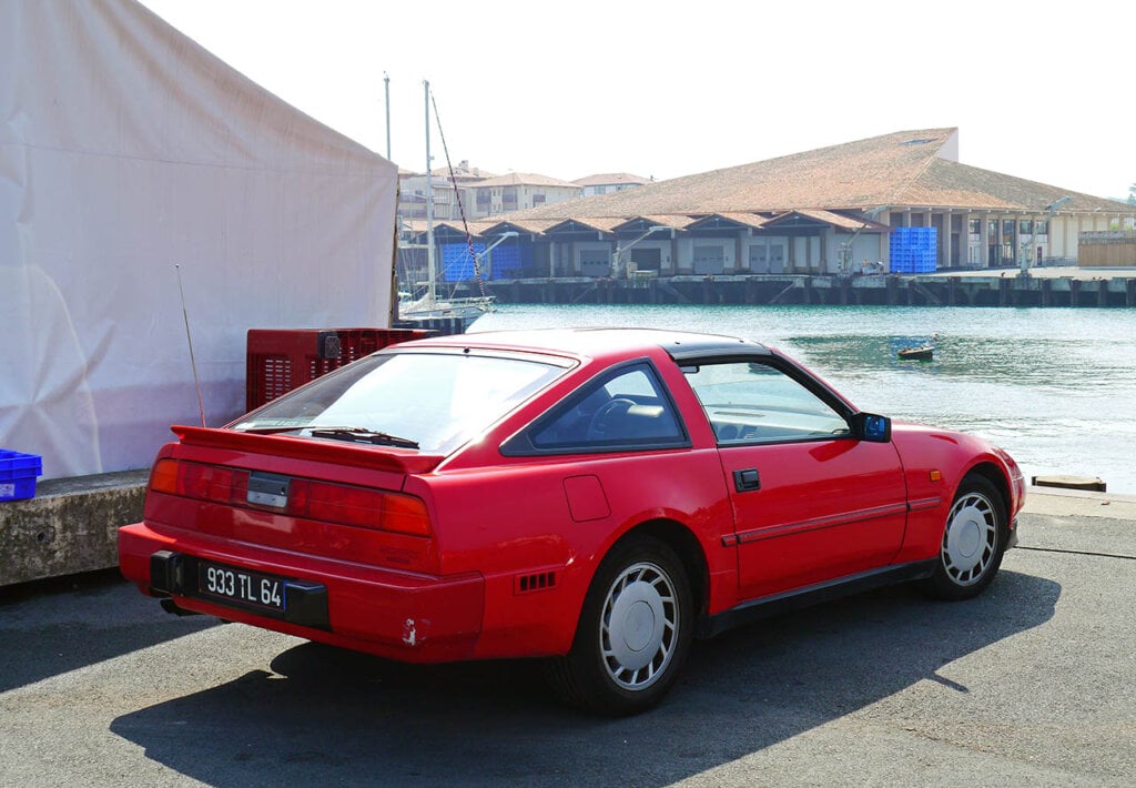 red 300zx (z31) on a pier