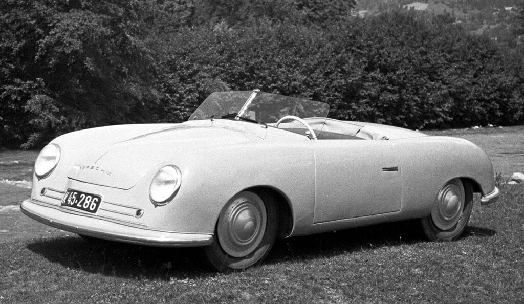 Porsche 356 (type 1) in the mountains 