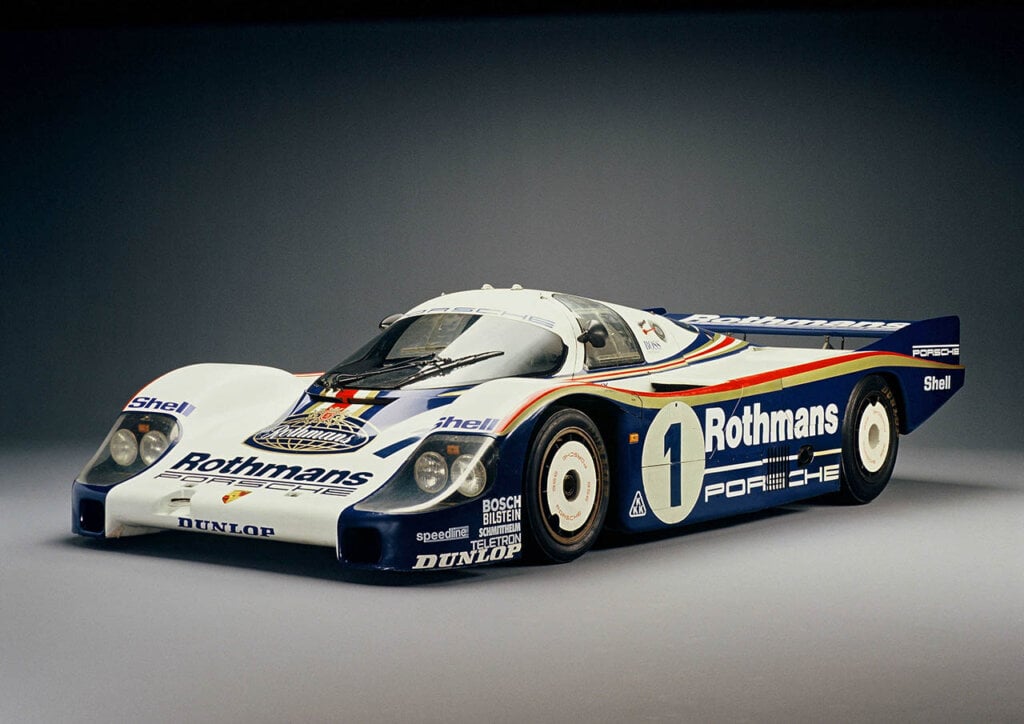 porsche 956 racing car with Rothmans livery