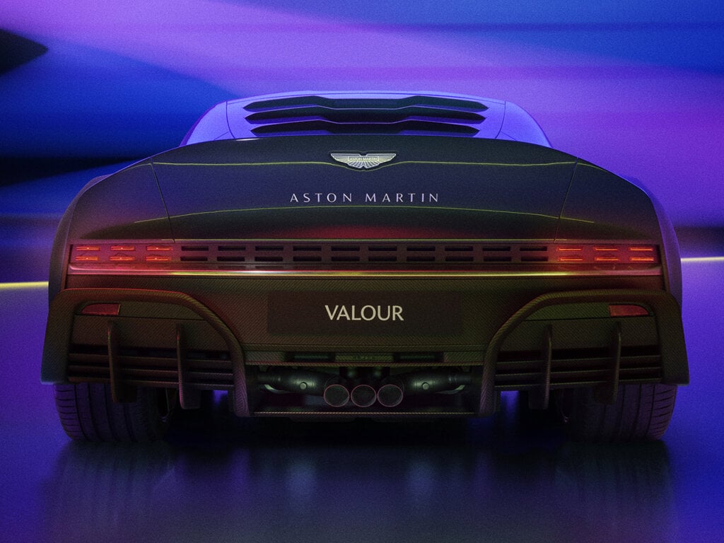 rear end shot of Valour with purple hues