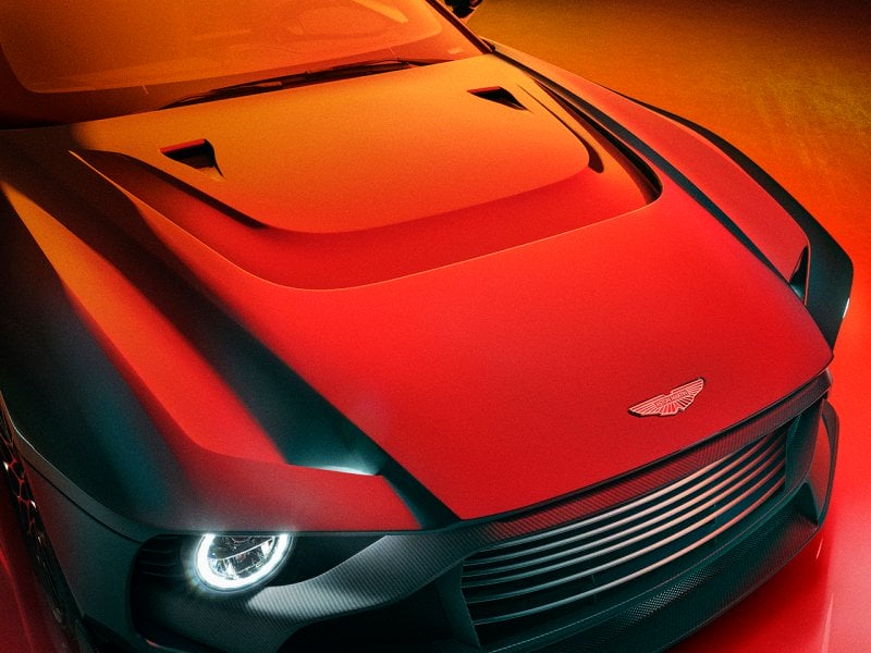 close up shot of Aston Martin Valour