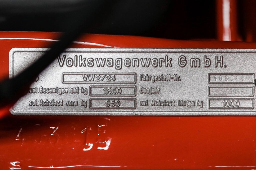 stamped serial badge from VW