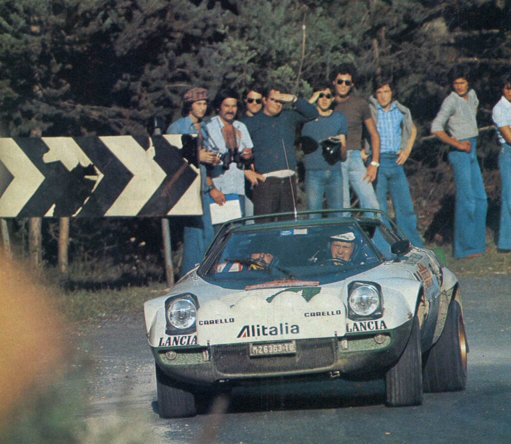 Lancia Stratos HF (Group 4) sponsored Alitalia at the 1975 Rallye Sanremo