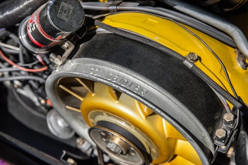 closeup of Porsche engine fan