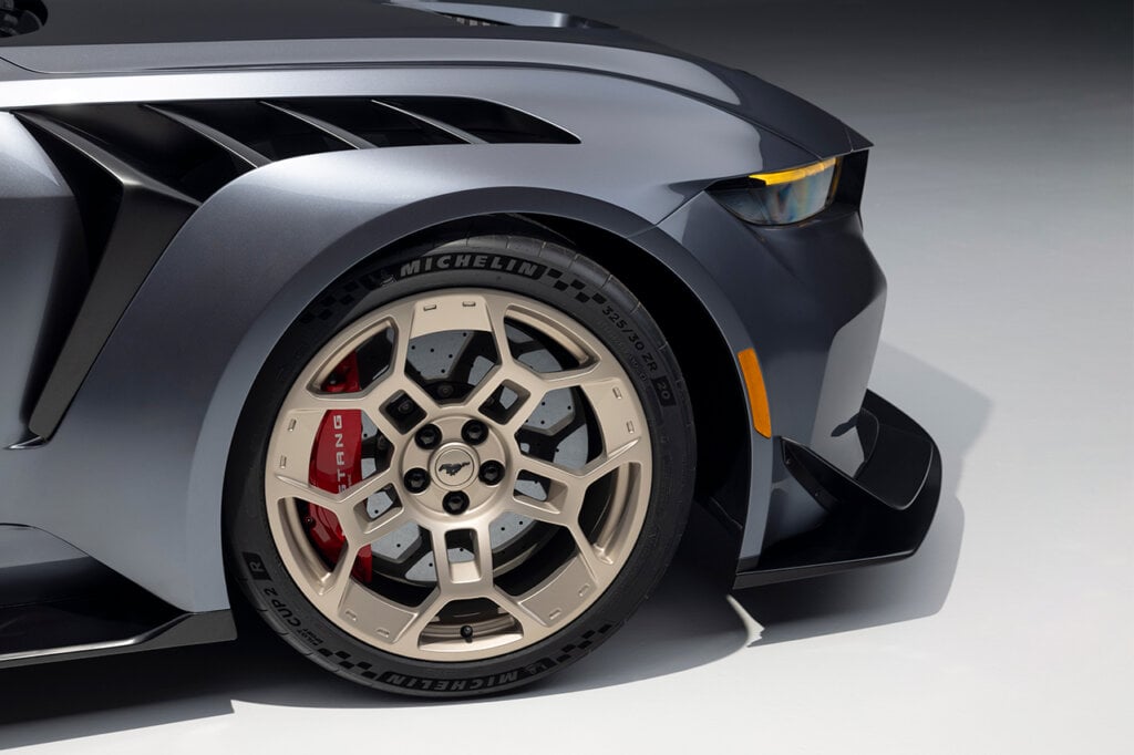 closeup shot of GTD wheel and front lip splitter