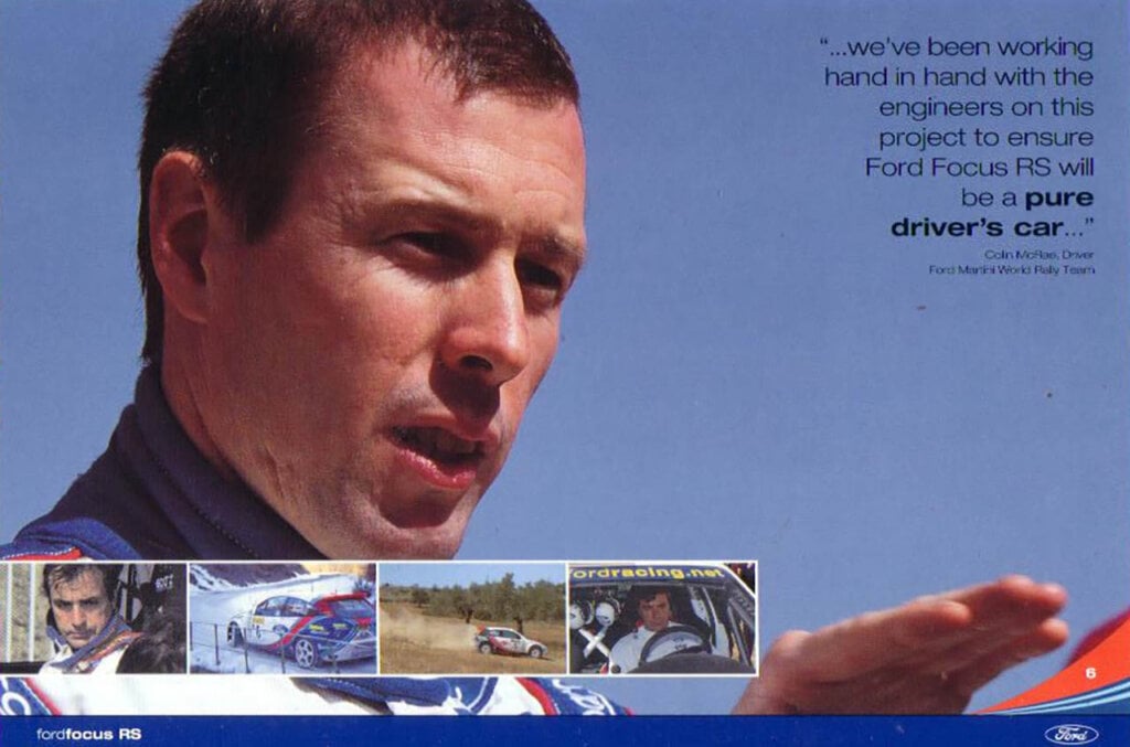 a printed ford ad featuring colin mcrae