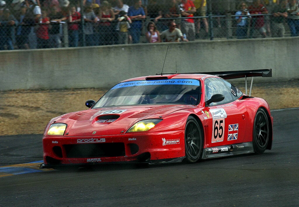 red Ferrari 550-GTS Maranello at the 2004 24 Hours of Le Mans