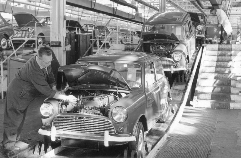 a production line of mini