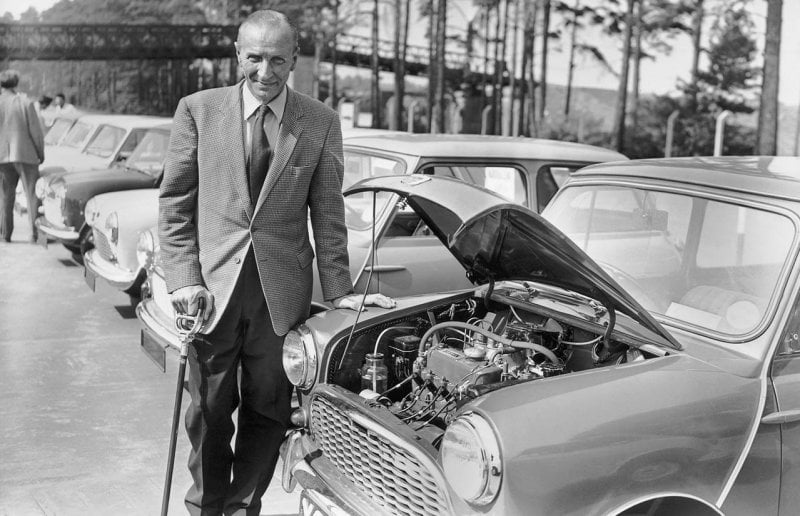Alec Issigonis, the Mini’s chief engineer, at the car’s 1959 launch. BMW