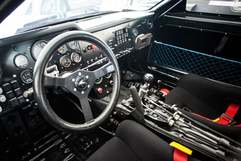Interior view of the 222D rally race car
