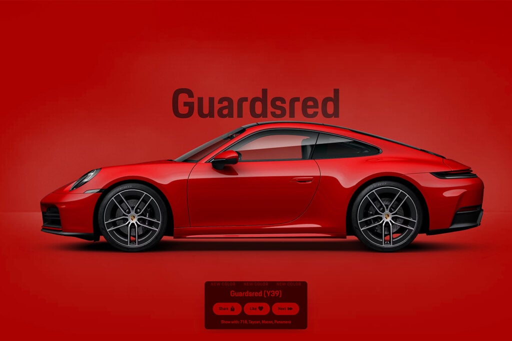Guardsred Porsche 911 on red background