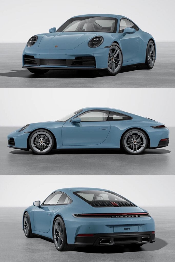 Nashyblue Porsche 911 992 vehicle photos stacked on on top of eachother
